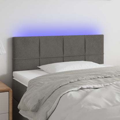 Testiera a LED Grigio Scuro 100x5x78/88 cm in Velluto