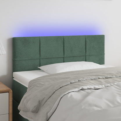 Testiera a LED Verde Scuro 100x5x78/88 cm in Velluto