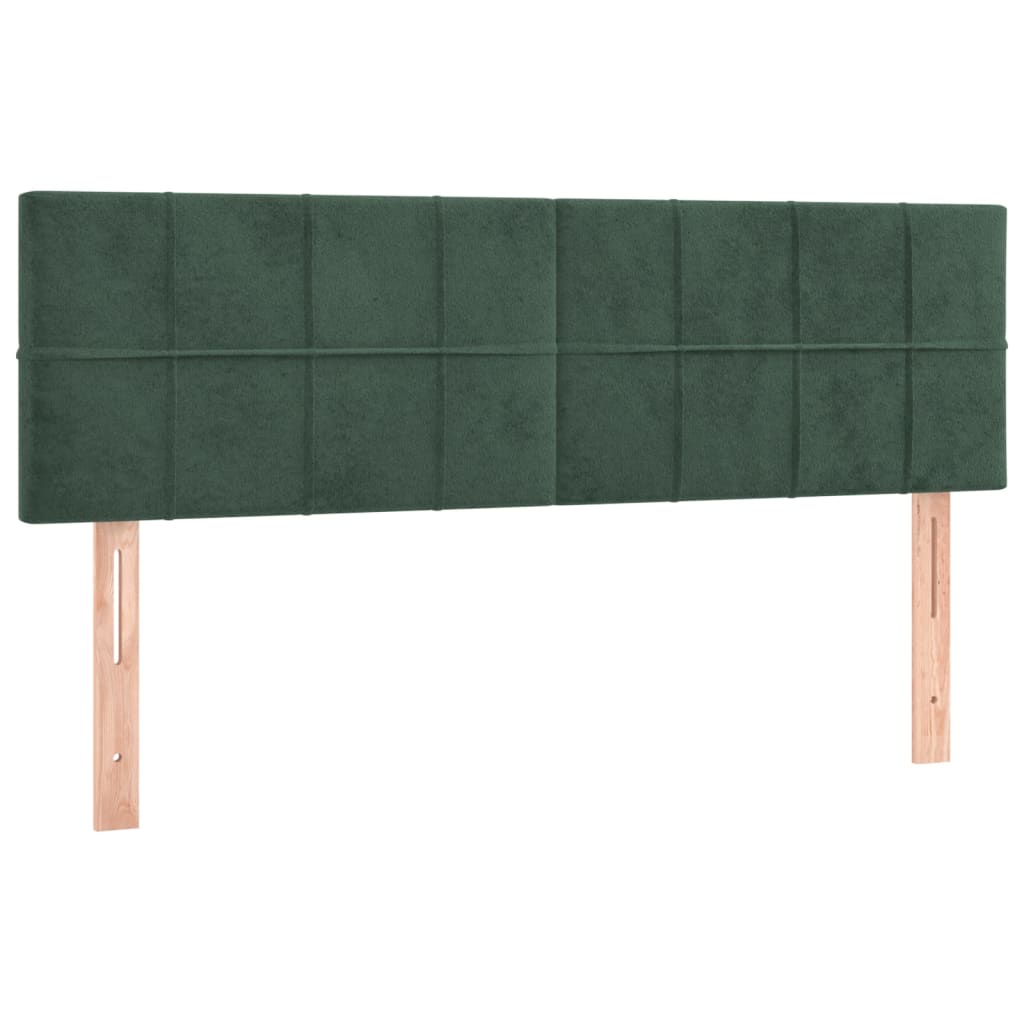 Testiera a LED Verde Scuro 144x5x78/88 cm in Velluto
