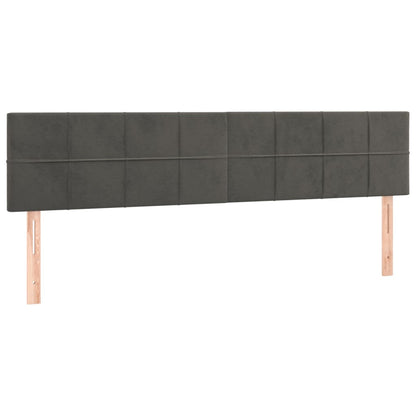 Testiera a LED Grigio Scuro 160x5x78/88 cm in Velluto