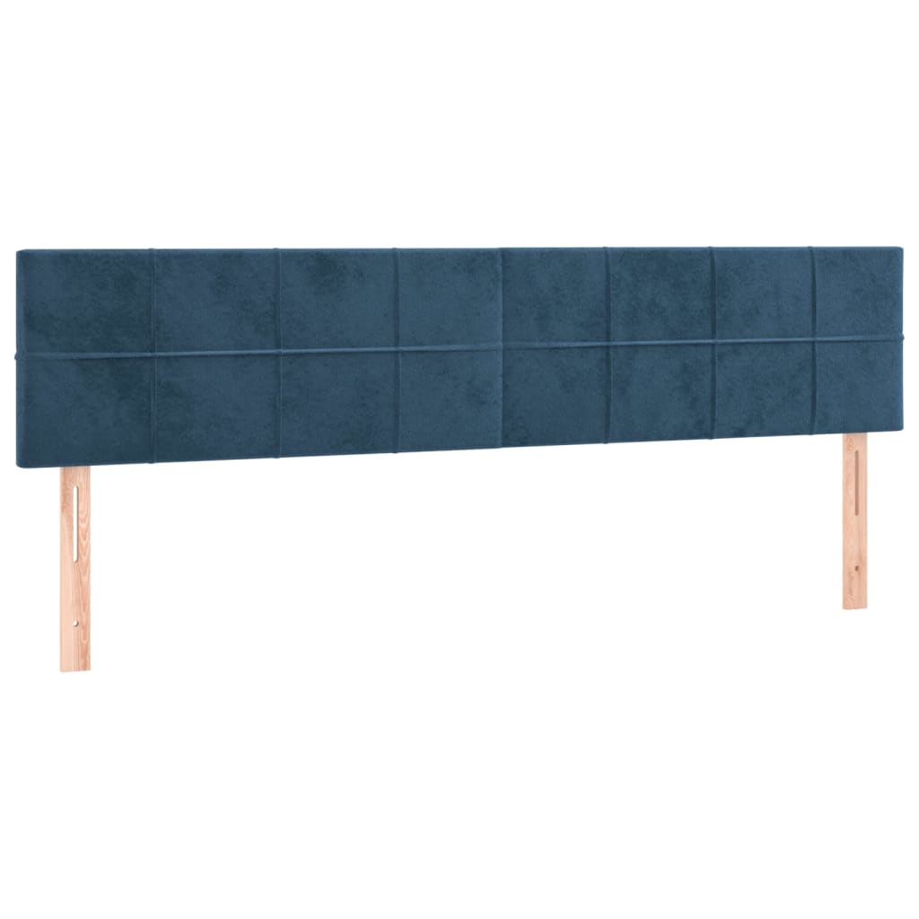 Testiera a LED Blu Scuro 180x5x78/88 cm in Velluto