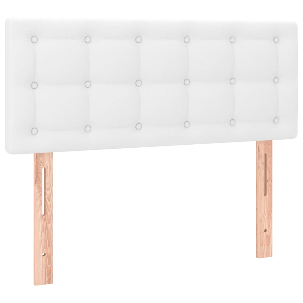 Testiera Bianca a LED 90x5x78/88 cm in Similpelle
