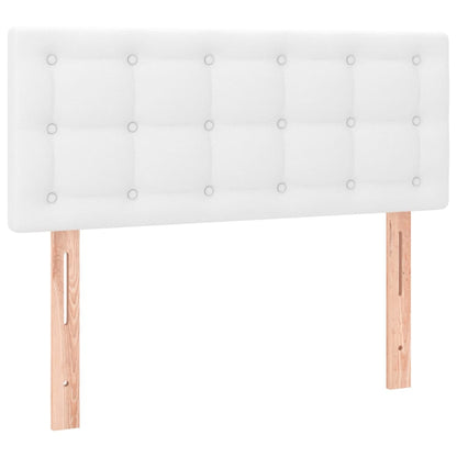 Testiera Bianca a LED 90x5x78/88 cm in Similpelle