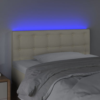 Testiera Crema a LED 90x5x78/88 cm in Similpelle