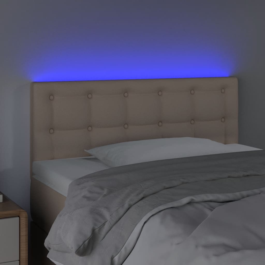 Testiera Cappuccino a LED 90x5x78/88 cm in Similpelle