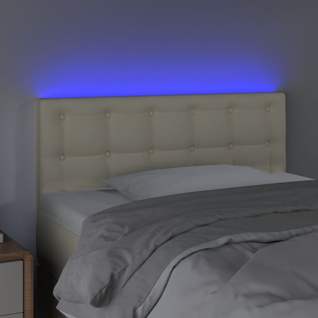 Testiera Crema a LED 100x5x78/88 cm in Similpelle