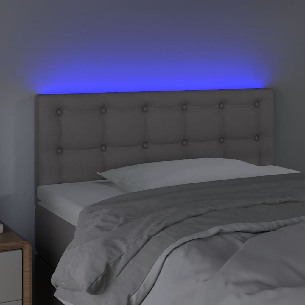 Testiera Grigio a LED 100x5x78/88 cm in Similpelle