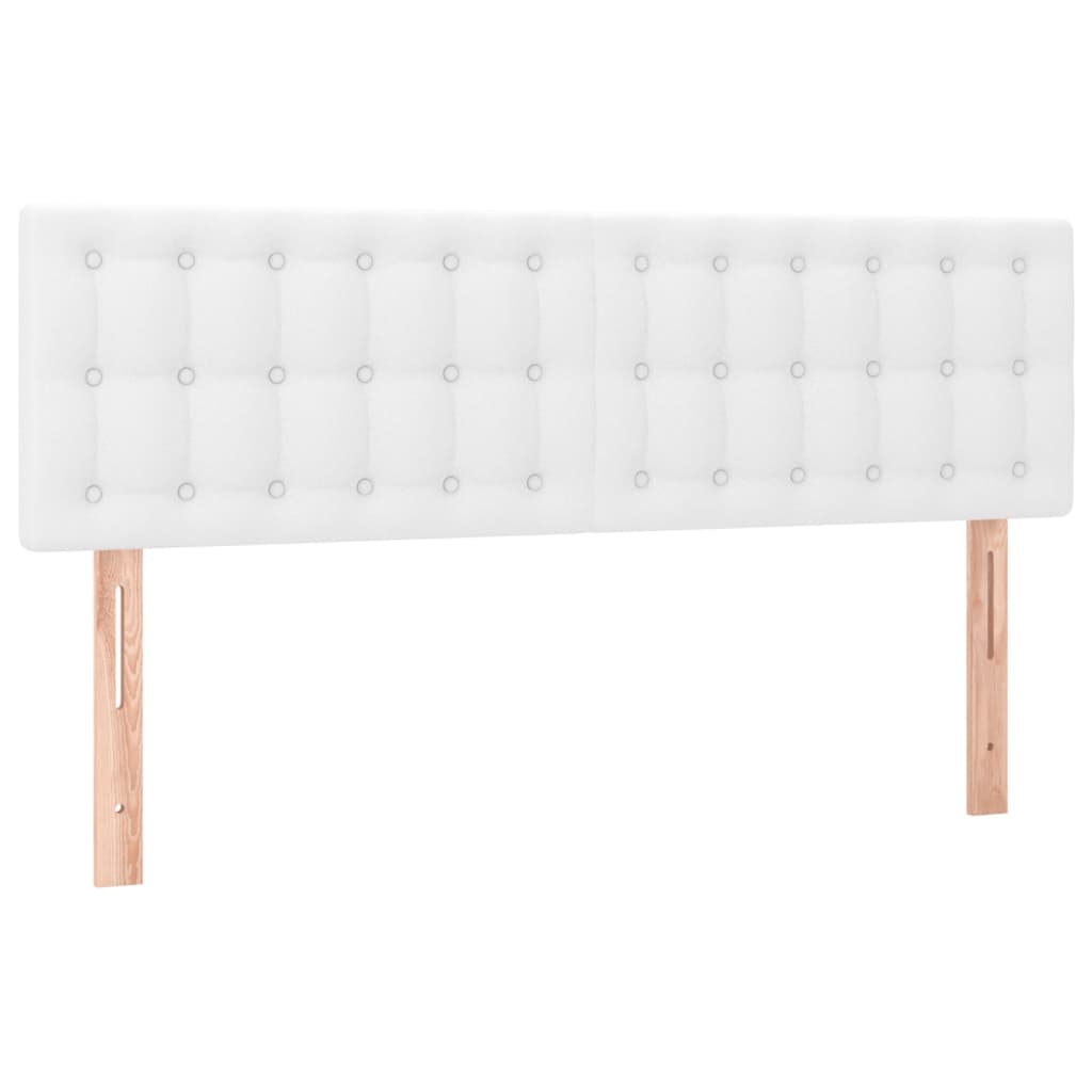 Testiera Bianca a LED 144x5x78/88 cm in Similpelle