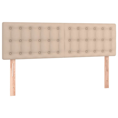 Testiera Cappuccino a LED 144x5x78/88 cm in Similpelle