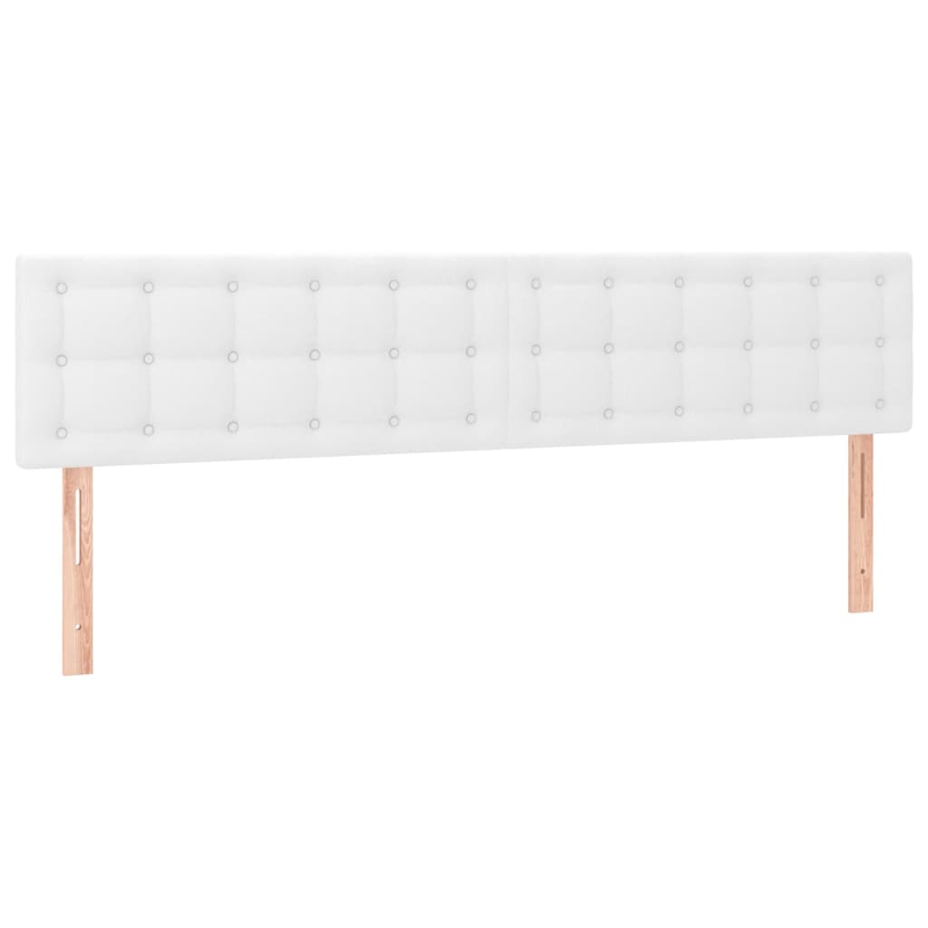 Testiera Bianca a LED 160x5x78/88 cm in Similpelle