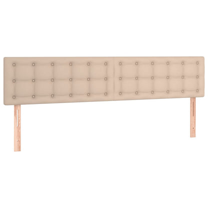 Testiera Cappuccino a LED 160x5x78/88 cm in Similpelle