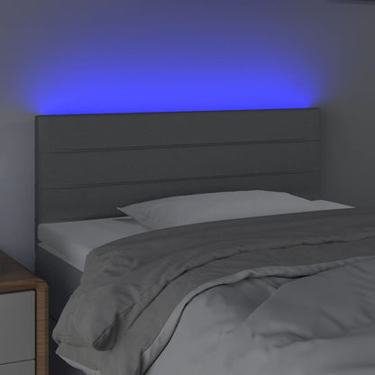 Testiera Grigio Chiaro a LED 80x5x78/88 cm in Tessuto
