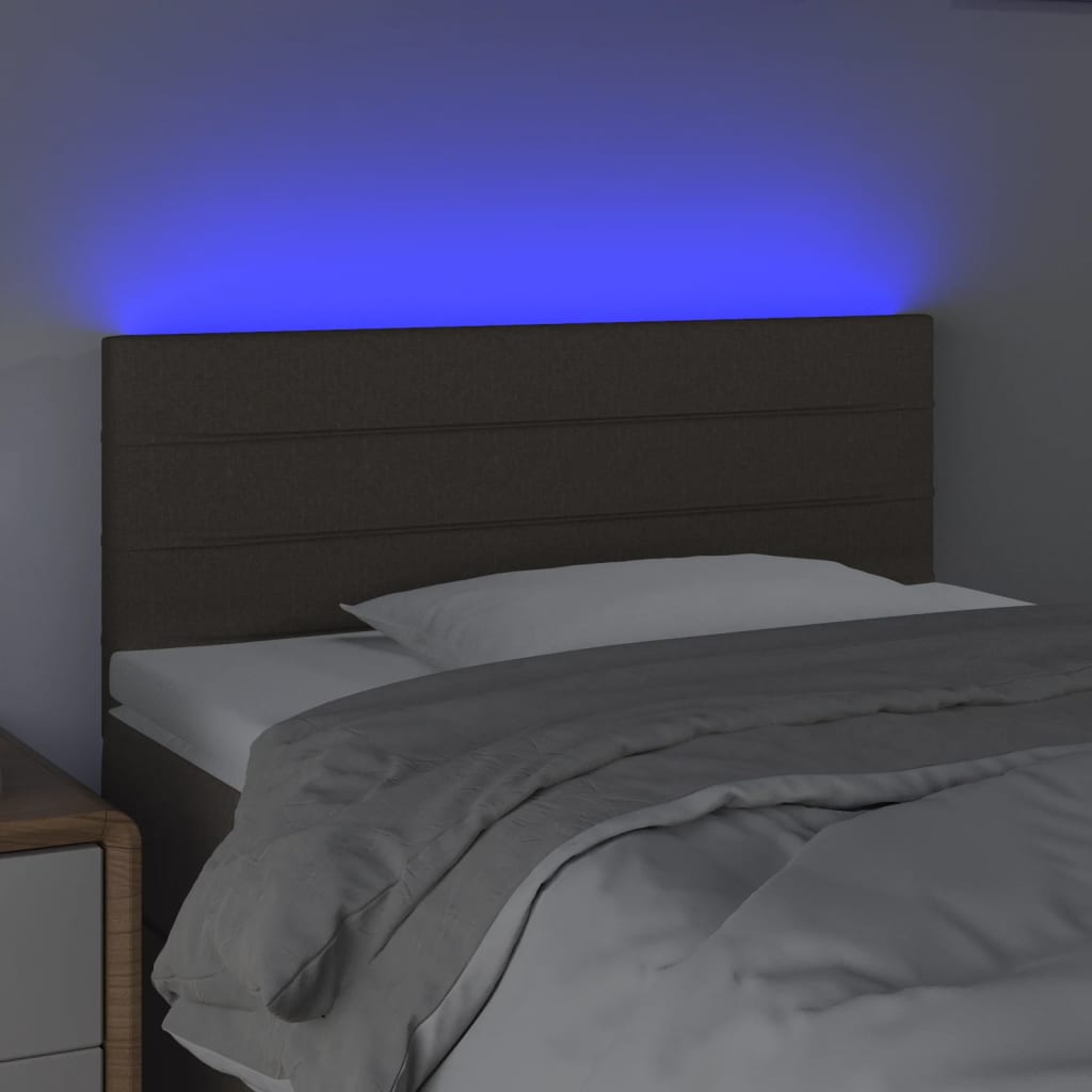 Testiera a LED Tortora 90x5x78/88 cm in Tessuto
