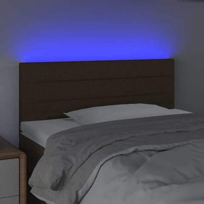 Testiera a LED Marrone Scuro 100x5x78/88 cm in Tessuto