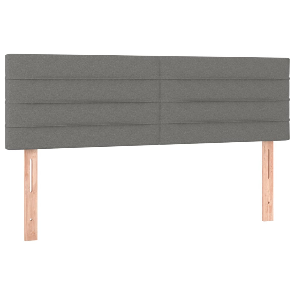 Testiera a LED Grigio Scuro 144x5x78/88 cm in Tessuto