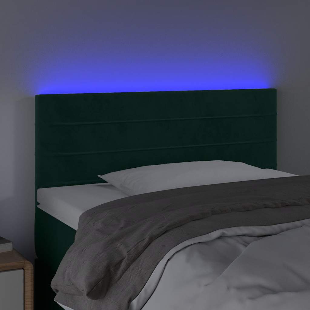 Testiera a LED Verde Scuro 80x5x78/88 cm in Velluto