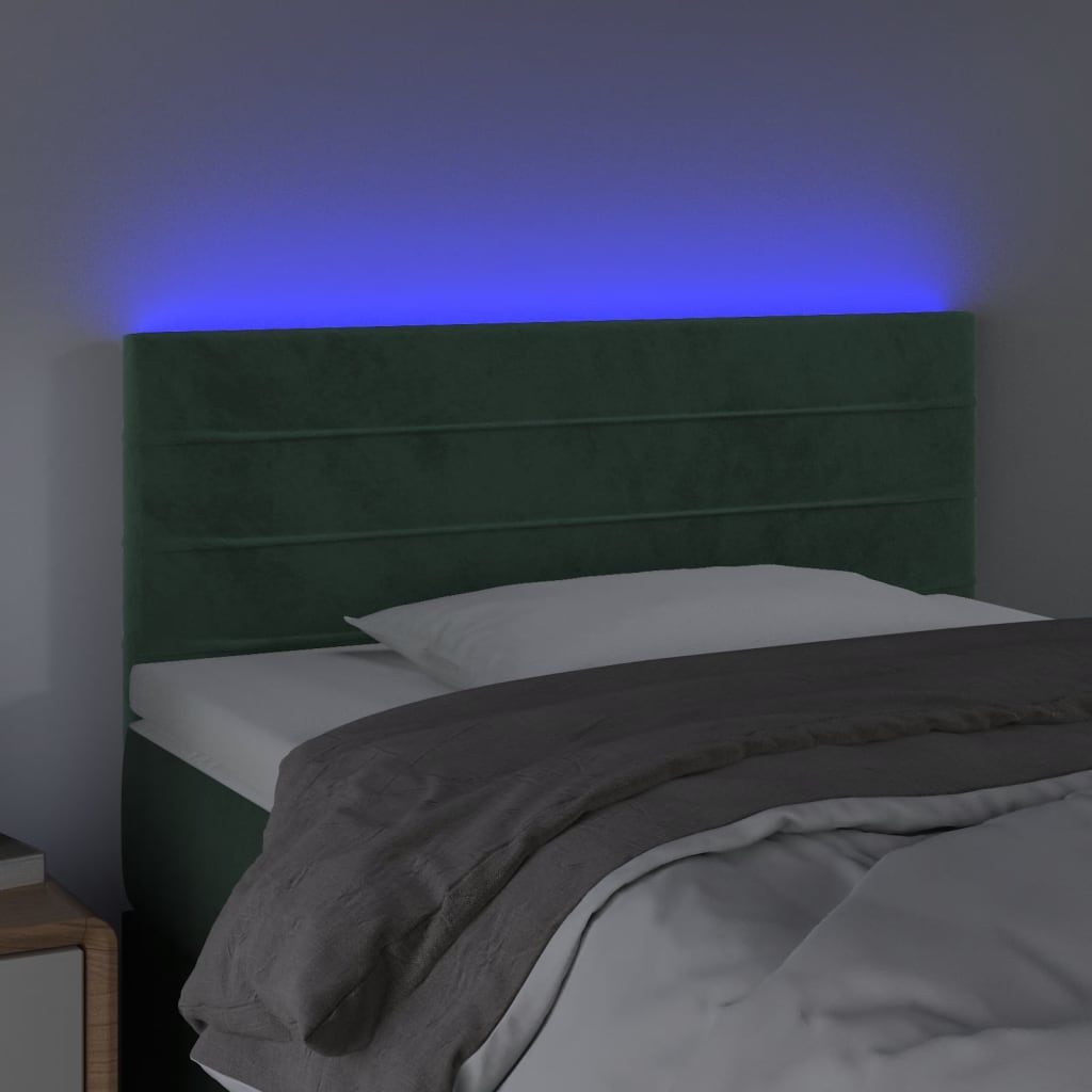 Testiera a LED Verde Scuro 80x5x78/88 cm in Velluto