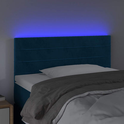 Testiera a LED Blu Scuro 80x5x78/88 cm in Velluto