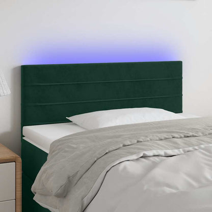 Testiera a LED Verde Scuro 100x5x78/88 cm in Velluto