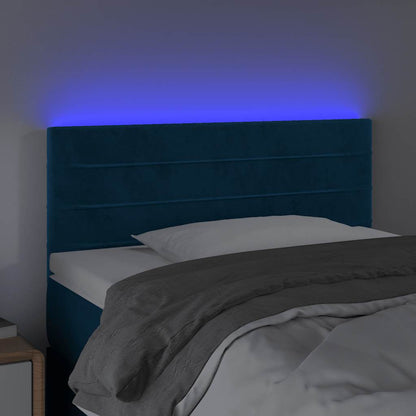 Testiera a LED Blu Scuro 100x5x78/88 cm in Velluto