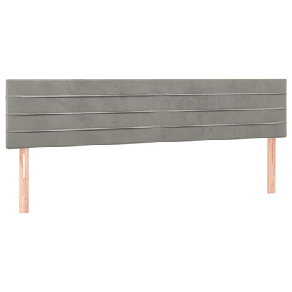 Testiera a LED Grigio Chiaro 160x5x78/88 cm in Velluto
