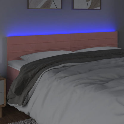 Testiera a LED Rosa 160x5x78/88 cm in Velluto