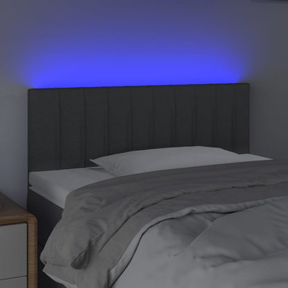 Testiera a LED Grigio Scuro 90x5x78/88 cm in Tessuto