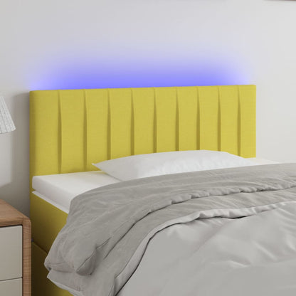 Testiera a LED Verde 100x5x78/88 cm in Tessuto