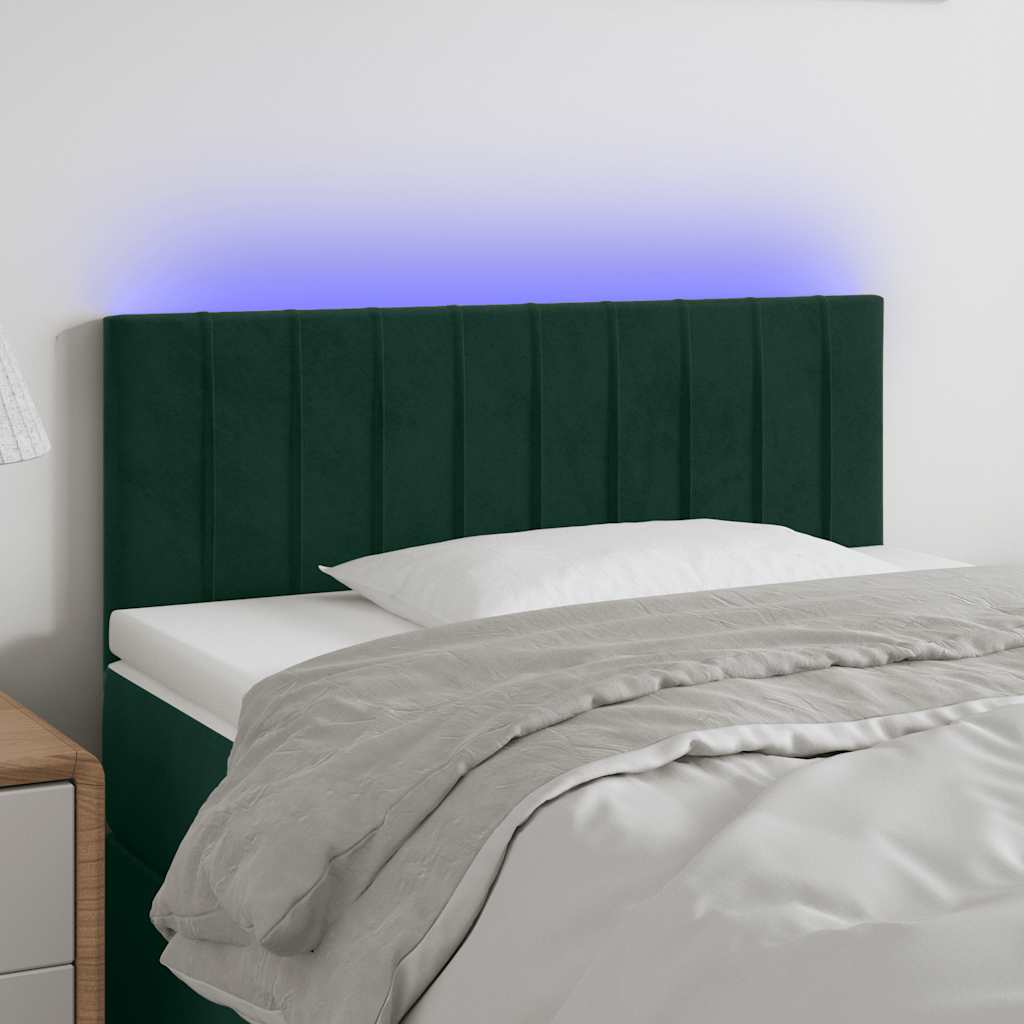 Testiera a LED Verde Scuro 80x5x78/88 cm in Velluto