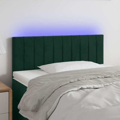Testiera a LED Verde scuro 90x5x78/88 cm in Similpelle