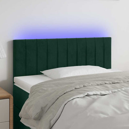 Testiera a LED Verde Scuro 100x5x78/88 cm in Velluto