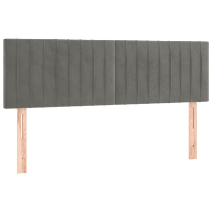 Testiera a LED Grigio Chiaro 144x5x78/88 cm in Velluto