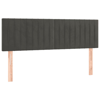Testiera a LED Grigio Scuro 144x5x78/88 cm in Velluto