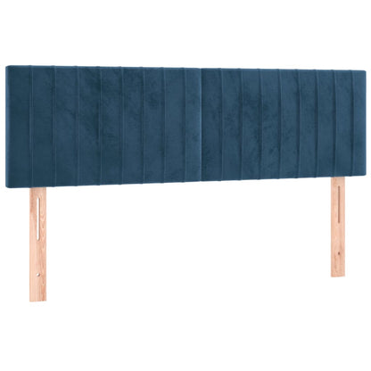 Testiera a LED Blu Scuro 144x5x78/88 cm in Velluto