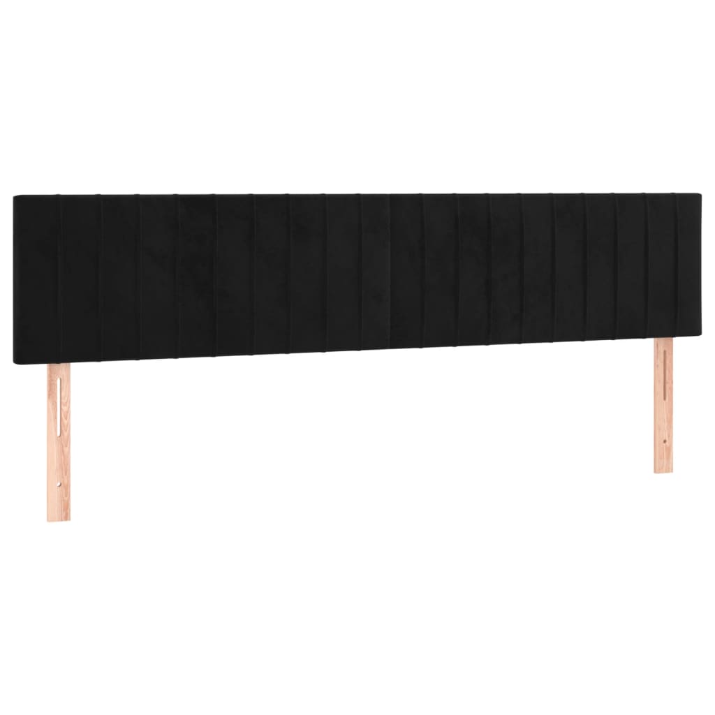Testiera a LED Nera 180x5x78/88 cm in Velluto