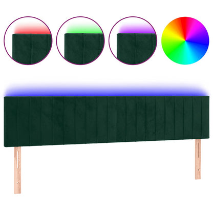 Testiera a LED Verde Scuro 180x5x78/88 cm in Velluto