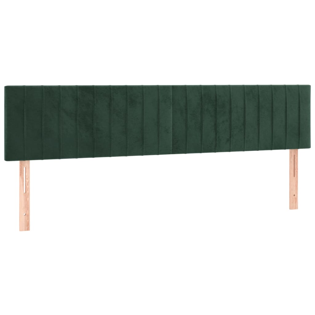 Testiera a LED Verde Scuro 200x5x78/88 cm in Velluto