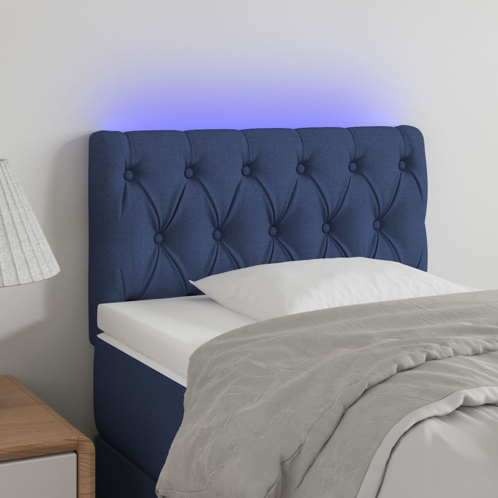 Testiera a LED Blu 80x7x78/88 cm in Tessuto