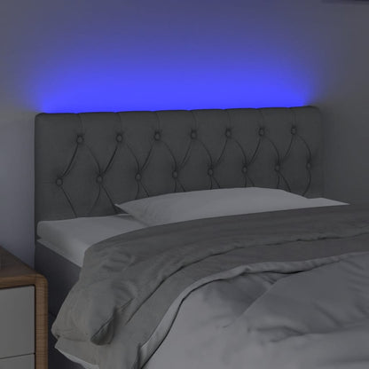 Testiera a LED Grigio Chiaro 90x7x78/88 cm in Tessuto