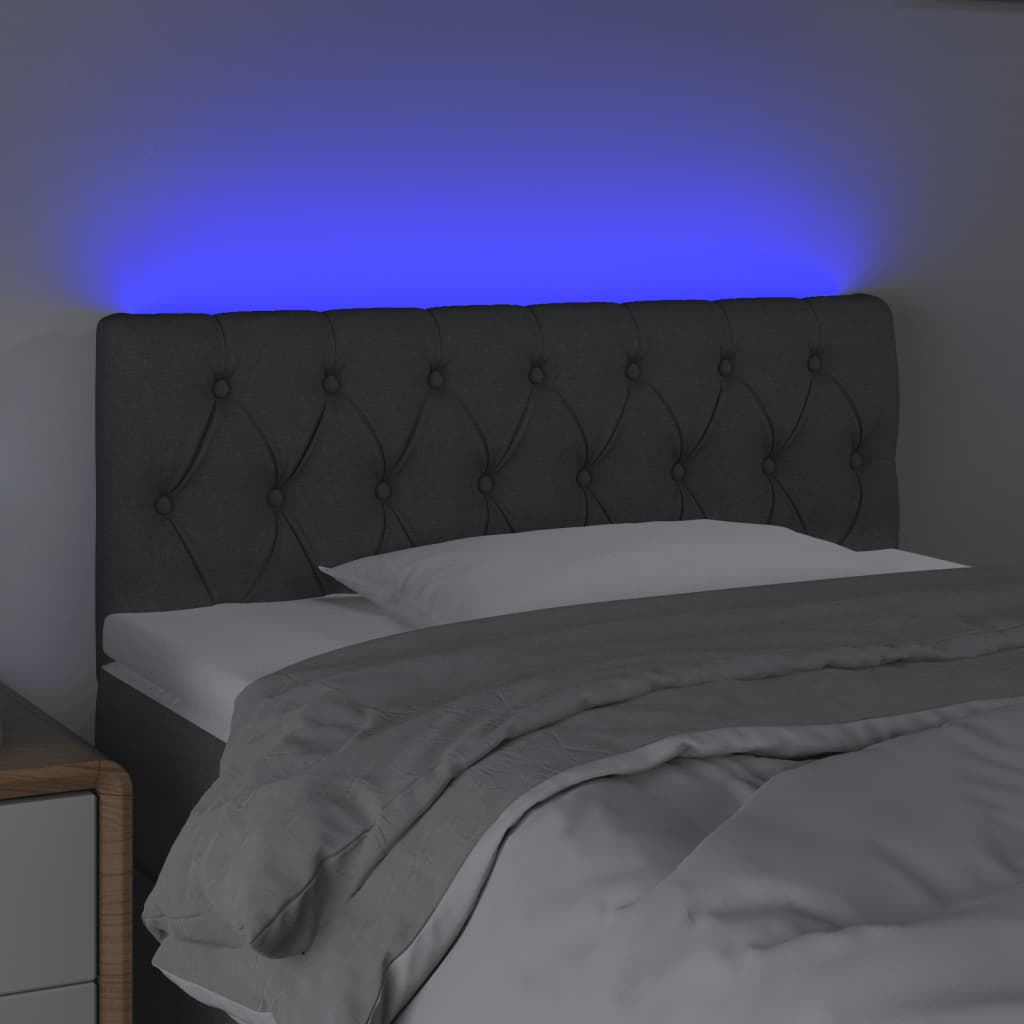 Testiera a LED Grigio Scuro 90x7x78/88 cm in Tessuto
