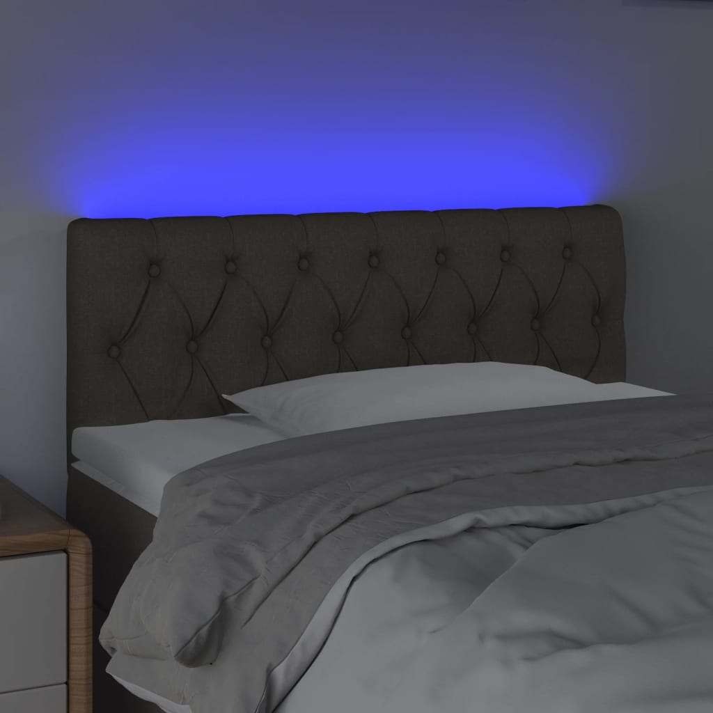 Testiera a LED Tortora 90x7x78/88 cm in Tessuto