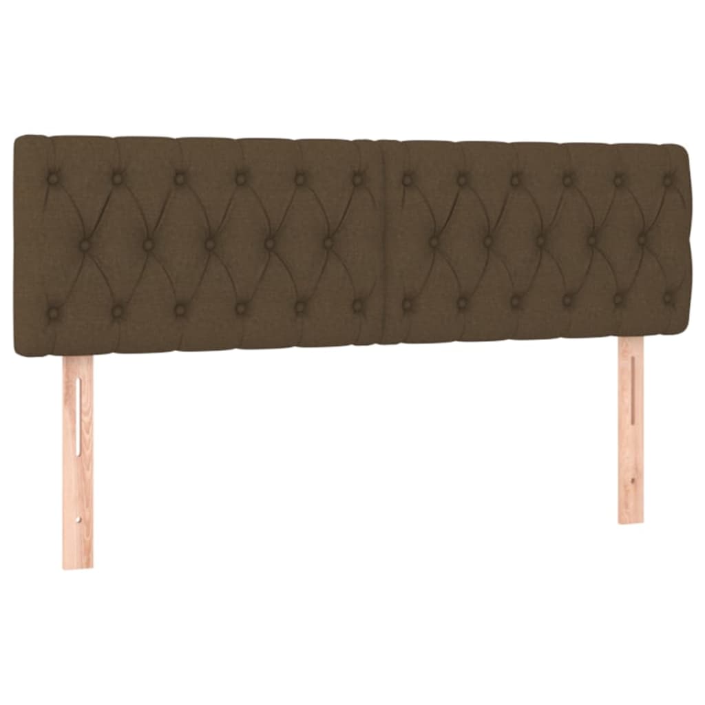 Testiera a LED Marrone Scuro 144x7x78/88 cm in Tessuto