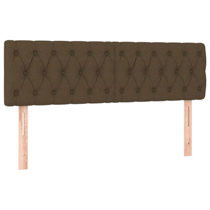 Testiera a LED Marrone Scuro 160x7x78/88 cm in Tessuto