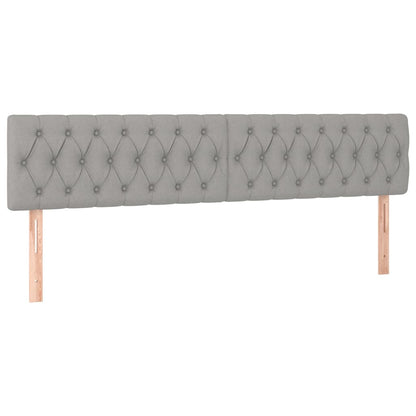 Testiera a LED Grigio Chiaro 200x7x78/88 cm in Tessuto