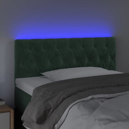 Testiera a LED Verde Scuro 90x7x78/88 cm in Velluto