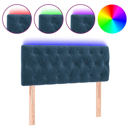 Testiera a LED Blu Scuro 90x7x78/88 cm in Velluto