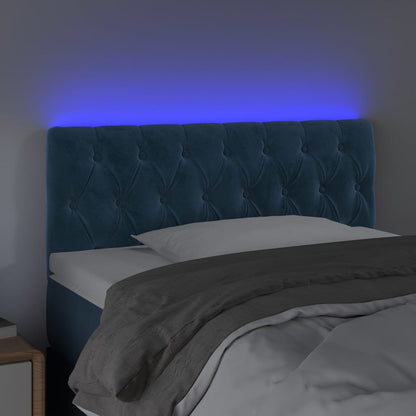 Testiera a LED Blu Scuro 90x7x78/88 cm in Velluto