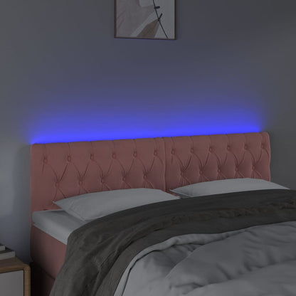 Testiera a LED Rosa 160x7x78/88 cm in Velluto