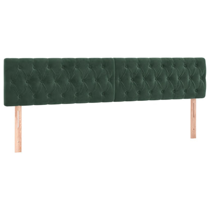 Testiera a LED Verde Scuro 200x7x78/88 cm in Velluto