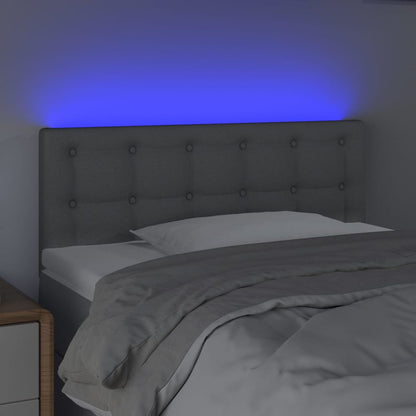 Testiera Grigio Chiaro a LED 80x5x78/88 cm in Tessuto